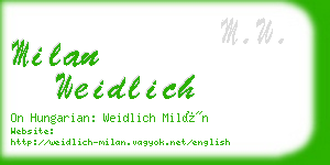 milan weidlich business card